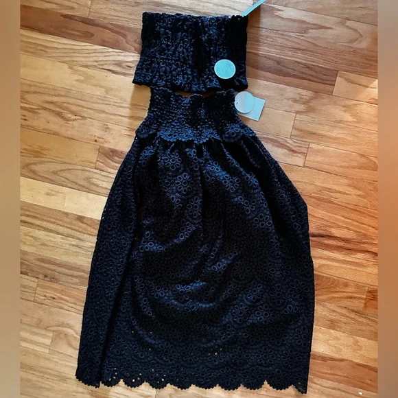 NWT Hill House Home Black Scallop Lace June Nap Top & Delphine Nap Skirt - Picture 4 of 7